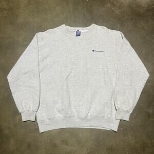 Vintage 90s Champion Grey Embroidered Logo Sweatshirt